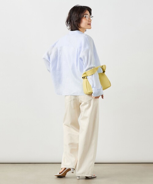 NOLLEY’S(ノーリーズ)の「MY STANDARD マルチWAYリネンショートシャツ(シャツ/ブラウス・レディース・クリーム/サックスブルー/サーモンピンク/ホワイト/ミント・FREE)」の7枚目の写真