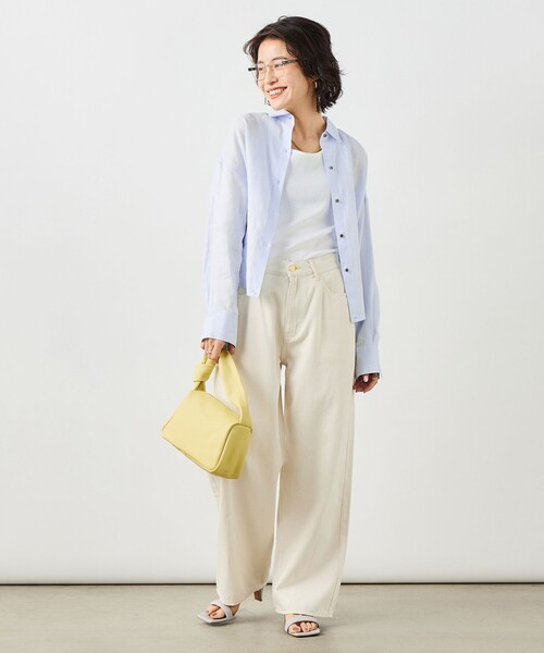 NOLLEY’S(ノーリーズ)の「MY STANDARD マルチWAYリネンショートシャツ(シャツ/ブラウス・レディース・クリーム/サックスブルー/サーモンピンク/ホワイト/ミント・FREE)」の8枚目の写真