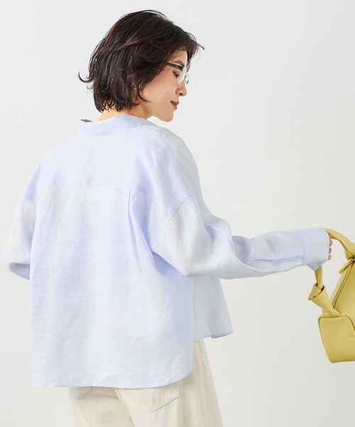 NOLLEY’S(ノーリーズ)の「MY STANDARD マルチWAYリネンショートシャツ(シャツ/ブラウス・レディース・クリーム/サックスブルー/サーモンピンク/ホワイト/ミント・FREE)」の11枚目の写真