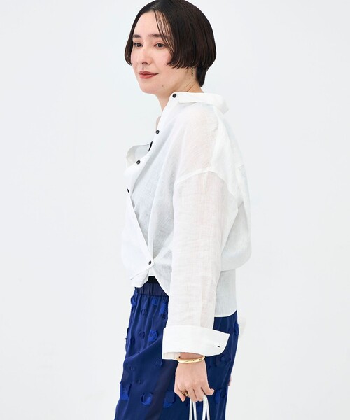 NOLLEY’S(ノーリーズ)の「MY STANDARD マルチWAYリネンショートシャツ(シャツ/ブラウス・レディース・クリーム/サックスブルー/サーモンピンク/ホワイト/ミント・FREE)」の19枚目の写真