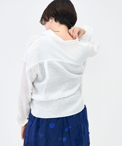 NOLLEY’S(ノーリーズ)の「MY STANDARD マルチWAYリネンショートシャツ(シャツ/ブラウス・レディース・クリーム/サックスブルー/サーモンピンク/ホワイト/ミント・FREE)」の20枚目の写真