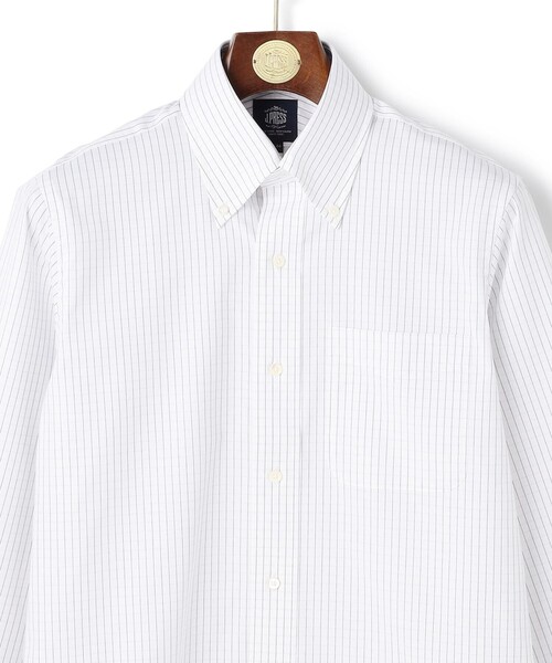 J.PRESS（ジェイプレス）の「【PREMIUM PLEATS / 形態安定】スーピマコットングラフチェック シャツ / B.D.（シャツ/ブラウス・メンズ・パープル系3・首回り40cm-裄丈85cm/首回り39cm-裄丈84cm/首回り38cm-裄丈84cm/首回り37cm-裄丈82cm/首回り43cm-裄丈86cm/首回り42cm-裄丈86cm/首回り41cm-裄丈85cm）」の4枚目の写真