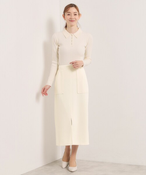 ITS'DEMO（イッツデモ）の「【洗濯機OK／花粉防止】ダンボールタイトスカート（スカート・レディース・ブラック/アイボリー/ナチュラル・00）」の6枚目の写真