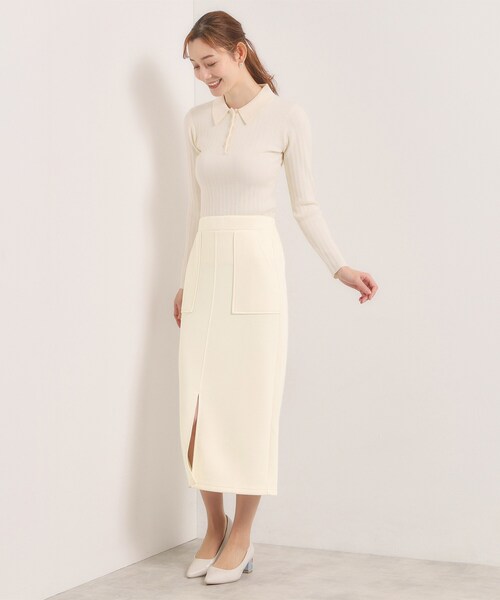 ITS'DEMO（イッツデモ）の「【洗濯機OK／花粉防止】ダンボールタイトスカート（スカート・レディース・ブラック/アイボリー/ナチュラル・00）」の7枚目の写真