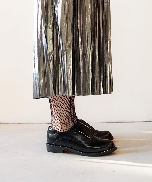 本革/2.5cmヒール】スタッズデザインローファー ALL BLACK│Jeffrey