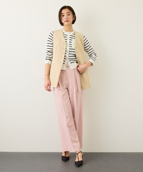 ROPE'（ロペ）の「ポケットディテールニットカーディガン/イージーケア（カーディガン/ボレロ・レディース・ネイビー/ホワイト系その他3/ブラウン/レッド・FREE）」の6枚目の写真