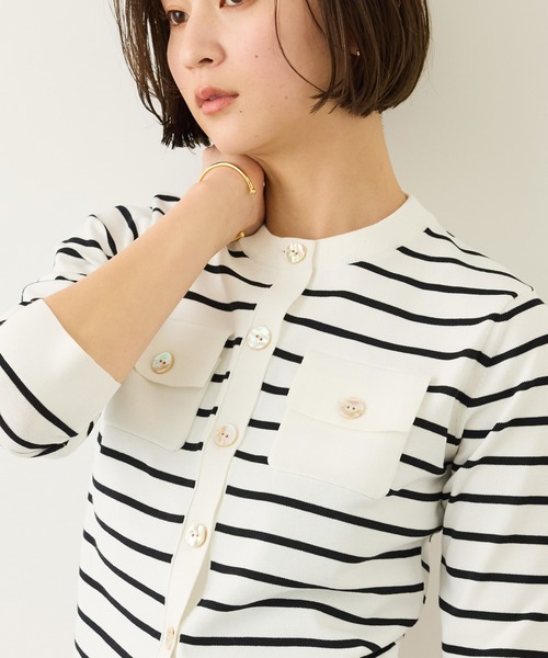 ROPE'（ロペ）の「ポケットディテールニットカーディガン/イージーケア（カーディガン/ボレロ・レディース・ネイビー/ホワイト系その他3/ブラウン/レッド・FREE）」の8枚目の写真