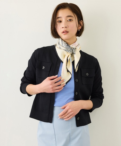 ROPE'（ロペ）の「ポケットディテールニットカーディガン/イージーケア（カーディガン/ボレロ・レディース・ネイビー/ホワイト系その他3/ブラウン/レッド・FREE）」の12枚目の写真