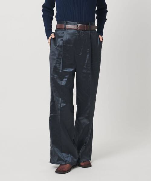 MARW UNITED ARROWS（マルゥ ユナイテッドアローズ）の「＜MARW UNITED ARROWS＞サテン ストレート パンツ（その他パンツ・レディース・モカ/ネイビー・38/36）」の2枚目の写真