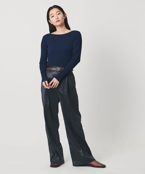 MARW UNITED ARROWS（マルゥ ユナイテッドアローズ）の「＜MARW UNITED ARROWS＞サテン ストレート パンツ（その他パンツ・レディース・モカ/ネイビー・38/36）」の7枚目の写真