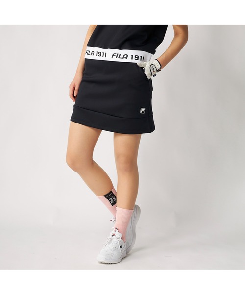 FILA GOLF(フィラゴルフ )の「FILA GOLF フィラゴルフ ゴルフウェア ダンボールニット 軽量 ストレッチ UVカット ミニ丈 スカート(スカート・レディース・ホワイト/ミント/イエロー/ブラック・S/M/L/LL/3L)」の1枚目の写真