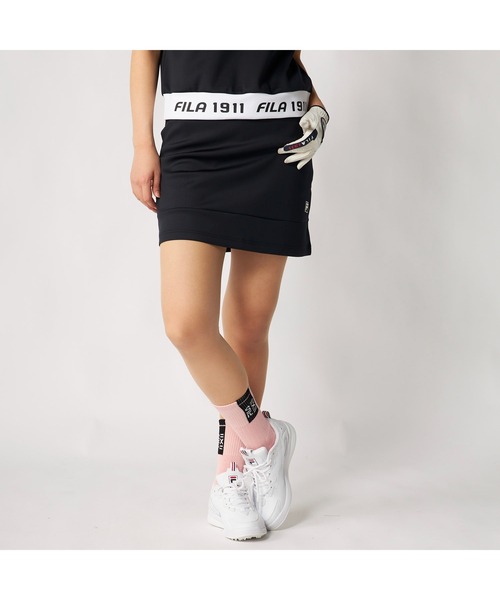 FILA GOLF(フィラゴルフ )の「FILA GOLF フィラゴルフ ゴルフウェア ダンボールニット 軽量 ストレッチ UVカット ミニ丈 スカート(スカート・レディース・ホワイト/ミント/イエロー/ブラック・S/M/L/LL/3L)」の8枚目の写真