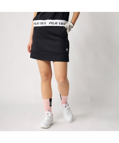 FILA GOLF(フィラゴルフ )の「FILA GOLF フィラゴルフ ゴルフウェア ダンボールニット 軽量 ストレッチ UVカット ミニ丈 スカート(スカート・レディース・ホワイト/ミント/イエロー/ブラック・S/M/L/LL/3L)」の9枚目の写真