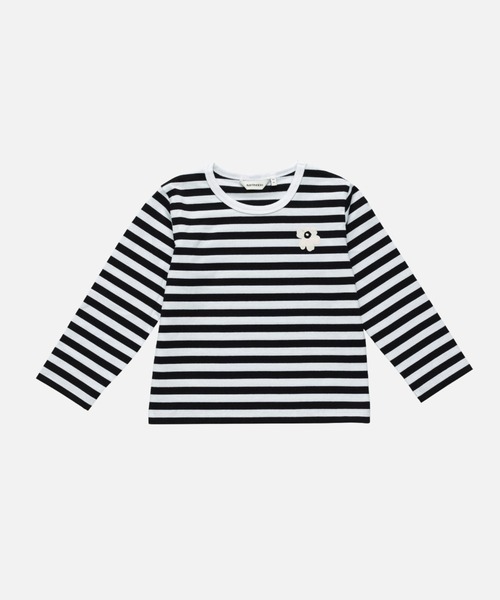 marimekko(マリメッコ)の「【Kids】Paja Tasaraita Unikko / shirt(Tシャツ/カットソー・キッズ・ブラック・80)」の1枚目の写真