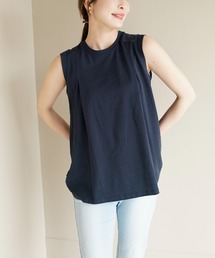 Belta attrice（ベルタアトリーチェ）の「タックデザイン ノースリーブTシャツ レディース トップス フレンチスリーブ カットソー（タンクトップ）」
