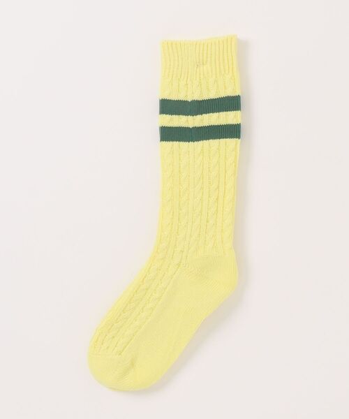 MARCOMONDE（マルコモンド）の「【MARCOMONDE】Cable line socks 10GWGCO2-30C（ソックス/靴下・レディース・グリーン/グレー/ライトイエロー/ホワイト/パープル・FREE）」の5枚目の写真