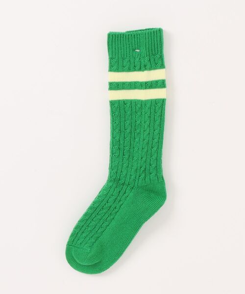 MARCOMONDE（マルコモンド）の「【MARCOMONDE】Cable line socks 10GWGCO2-30C（ソックス/靴下・レディース・グリーン/グレー/ライトイエロー/ホワイト/パープル・FREE）」の3枚目の写真
