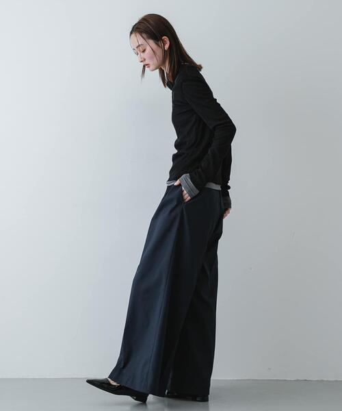 SENSE OF PLACE by URBAN RESEARCH（センスオブプレイスバイアーバンリサーチ）の「シアーレイヤードカットポロシャツ（その他トップス・レディース・ベージュ/ネイビー/ブラック・ONE）」の8枚目の写真