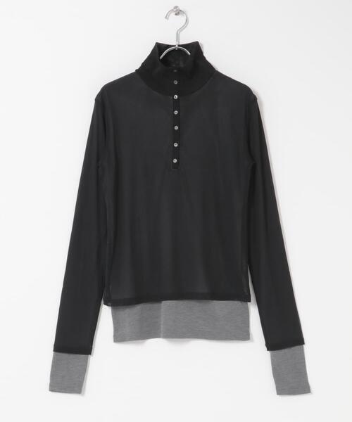 SENSE OF PLACE by URBAN RESEARCH（センスオブプレイスバイアーバンリサーチ）の「シアーレイヤードカットポロシャツ（その他トップス・レディース・ベージュ/ネイビー/ブラック・ONE）」の9枚目の写真