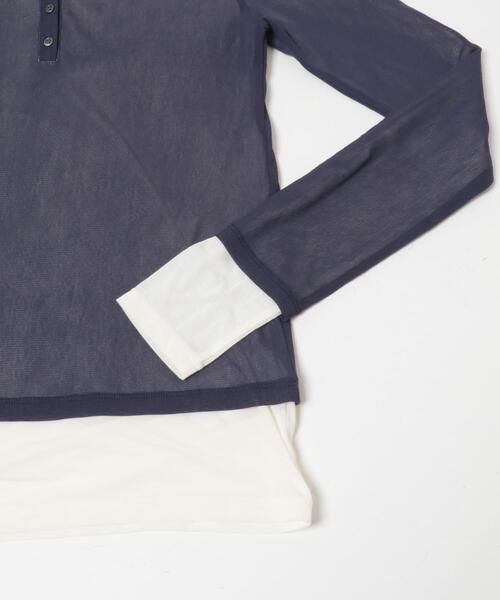 SENSE OF PLACE by URBAN RESEARCH（センスオブプレイスバイアーバンリサーチ）の「シアーレイヤードカットポロシャツ（その他トップス・レディース・ベージュ/ネイビー/ブラック・ONE）」の18枚目の写真