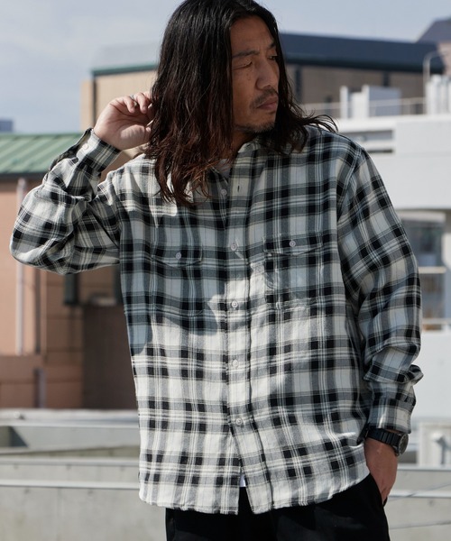 WP WESTPOINT(ダブルピーウエストポイント)の「WP WESTPOINT/ダブルピー ウエストポイント 限定 ダブルポケット チェックシャツ フランネルシャツ 秋 秋服 2026年秋冬(シャツ/ブラウス・メンズ・ブラック/ブルー・S/M/L/XL)」の4枚目の写真