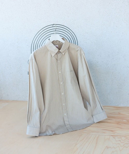 BROOKS BROTHERS（ブルックスブラザーズ）の「【Brooks Brothers（ブルックス ブラザーズ）】別注 STRIPE BD SHIRT（シャツ/ブラウス・レディース・ベージュ/サックスブルー/ブルー・FREE）」の2枚目の写真