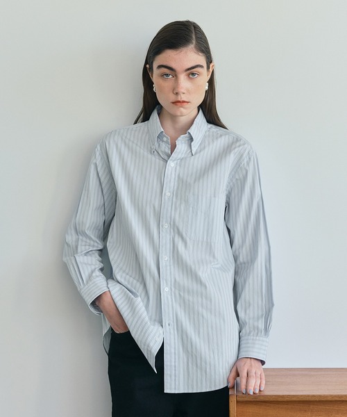 BROOKS BROTHERS（ブルックスブラザーズ）の「【Brooks Brothers（ブルックス ブラザーズ）】別注 STRIPE BD SHIRT（シャツ/ブラウス・レディース・ベージュ/サックスブルー/ブルー・FREE）」の3枚目の写真