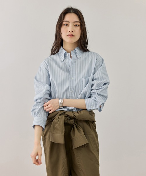 BROOKS BROTHERS（ブルックスブラザーズ）の「【Brooks Brothers（ブルックス ブラザーズ）】別注 STRIPE BD SHIRT（シャツ/ブラウス・レディース・ベージュ/サックスブルー/ブルー・FREE）」の19枚目の写真