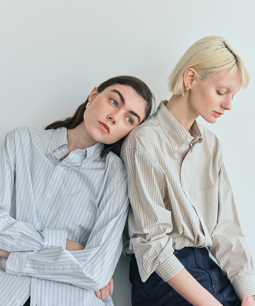 BROOKS BROTHERS（ブルックスブラザーズ）の「【Brooks Brothers（ブルックス ブラザーズ）】別注 STRIPE BD SHIRT（シャツ/ブラウス・レディース・ベージュ/サックスブルー/ブルー・FREE）」の16枚目の写真