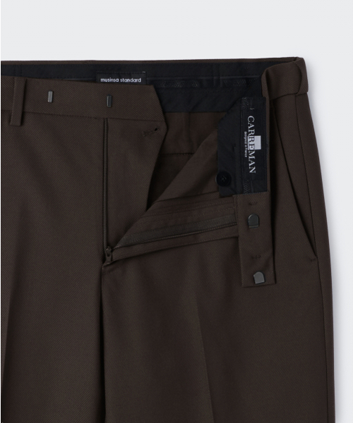 MUSINSA STANDARD（ムシンサスタンダード）の「ウィップコードストレートヒドンバンディングスラックス[ダークブラウン]（スラックス・メンズ・その他・40/38/42/36/34/32/30/31/33/26/27/28/29）」の4枚目の写真
