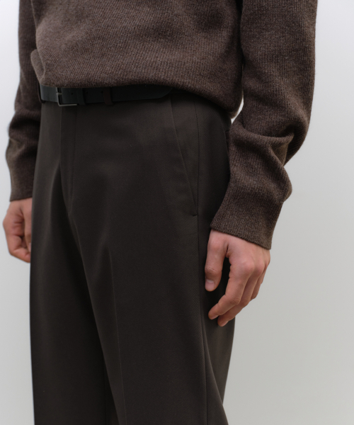MUSINSA STANDARD（ムシンサスタンダード）の「ウィップコードストレートヒドンバンディングスラックス[ダークブラウン]（スラックス・メンズ・その他・40/38/42/36/34/32/30/31/33/26/27/28/29）」の6枚目の写真