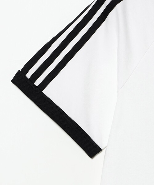 adidas(アディダス)の「adidas / Adicolor Three Stripes Slim Ringer T-Shirt(Tシャツ/カットソー・メンズ・ホワイト/ブラック・M/L/XL)」の9枚目の写真