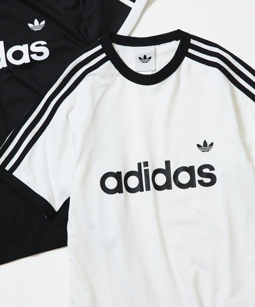 adidas(アディダス)の「adidas / Adicolor Three Stripes Slim Ringer T-Shirt(Tシャツ/カットソー・メンズ・ホワイト/ブラック・M/L/XL)」の2枚目の写真