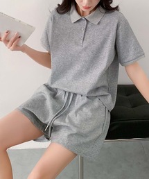 コットン95% ポロシャツ×ショートパンツ セットアップ/2点セット