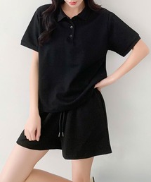 コットン95% ポロシャツ×ショートパンツ セットアップ／2点セット