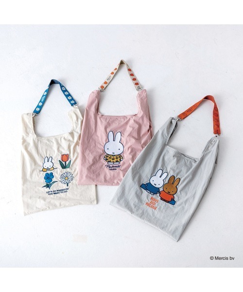 Dick Bruna(ディックブルーナ)の「Dick Bruna ストラップ付き ショッパーバッグ(エコバッグ/サブバッグ・レディース・グレー系/ピンク系/アイボリー系・FREE)」の4枚目の写真