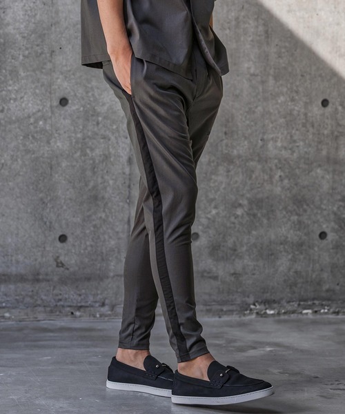1minute 1second（ワンミニットワンセカンド）の「mp14694-twill stretch line pants スキニーパンツ(1M26N140)（その他パンツ・メンズ・チャコール/ブラック/グレイッシュベージュ・XL/L/M/S）」の12枚目の写真