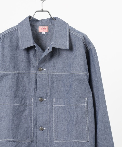 BIG MIKE(ビッグマイク)の「BIG MIKE Chambray Short Jacket シャンブレー ショートジャケット(その他アウター・メンズ・ブラック/ダークインディゴブルー・XL/L/M)」の2枚目の写真