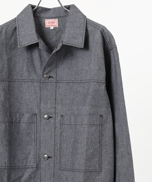 BIG MIKE(ビッグマイク)の「BIG MIKE Chambray Short Jacket シャンブレー ショートジャケット(その他アウター・メンズ・ブラック/ダークインディゴブルー・XL/L/M)」の1枚目の写真