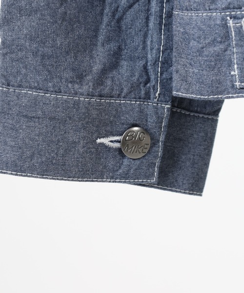 BIG MIKE(ビッグマイク)の「BIG MIKE Chambray Short Jacket シャンブレー ショートジャケット(その他アウター・メンズ・ブラック/ダークインディゴブルー・XL/L/M)」の14枚目の写真