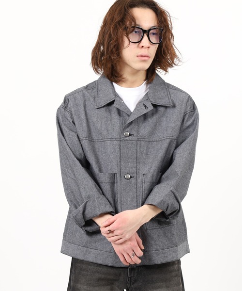 BIG MIKE(ビッグマイク)の「BIG MIKE Chambray Short Jacket シャンブレー ショートジャケット(その他アウター・メンズ・ブラック/ダークインディゴブルー・XL/L/M)」の16枚目の写真
