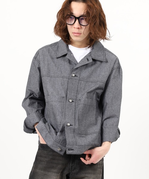 BIG MIKE(ビッグマイク)の「BIG MIKE Chambray Short Jacket シャンブレー ショートジャケット(その他アウター・メンズ・ブラック/ダークインディゴブルー・XL/L/M)」の17枚目の写真