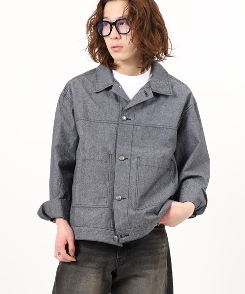 BIG MIKE(ビッグマイク)の「BIG MIKE Chambray Short Jacket シャンブレー ショートジャケット(その他アウター・メンズ・ブラック/ダークインディゴブルー・XL/L/M)」の19枚目の写真