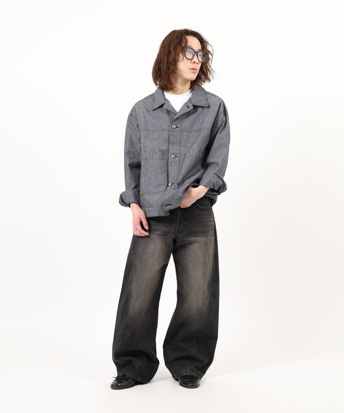 BIG MIKE(ビッグマイク)の「BIG MIKE Chambray Short Jacket シャンブレー ショートジャケット(その他アウター・メンズ・ブラック/ダークインディゴブルー・XL/L/M)」の20枚目の写真