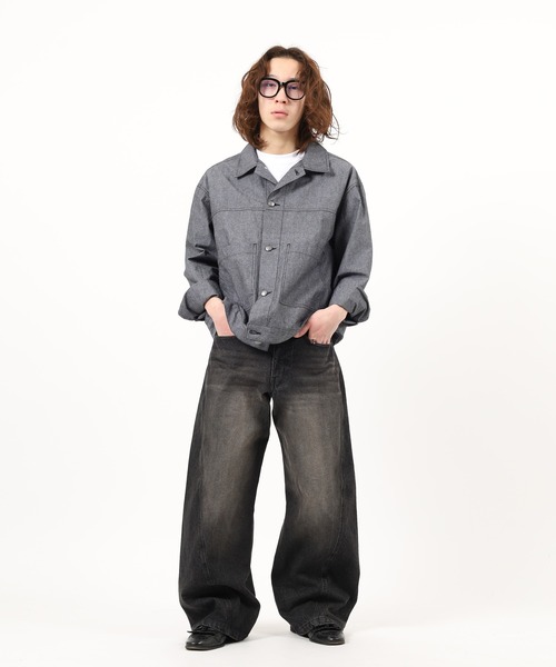 BIG MIKE(ビッグマイク)の「BIG MIKE Chambray Short Jacket シャンブレー ショートジャケット(その他アウター・メンズ・ブラック/ダークインディゴブルー・XL/L/M)」の21枚目の写真