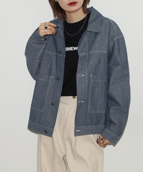 BIG MIKE(ビッグマイク)の「BIG MIKE Chambray Short Jacket シャンブレー ショートジャケット(その他アウター・メンズ・ブラック/ダークインディゴブルー・XL/L/M)」の22枚目の写真