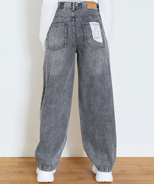 LOVETOXIC（ラブトキシック）の「【LTXC】【セット可】タックワイドデニムパンツ（デニムパンツ・キッズ・グレー/サックスブルー/ブラウン・M:150cm/130cm/L:160cm/S:140cm）」の4枚目の写真