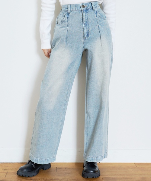 LOVETOXIC（ラブトキシック）の「【LTXC】【セット可】タックワイドデニムパンツ（デニムパンツ・キッズ・グレー/サックスブルー/ブラウン・M:150cm/130cm/L:160cm/S:140cm）」の6枚目の写真