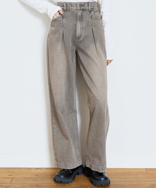 LOVETOXIC（ラブトキシック）の「【LTXC】【セット可】タックワイドデニムパンツ（デニムパンツ・キッズ・グレー/サックスブルー/ブラウン・M:150cm/130cm/L:160cm/S:140cm）」の10枚目の写真