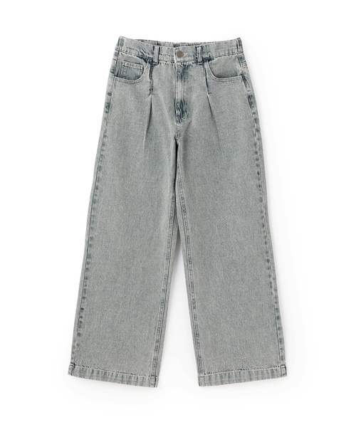 LOVETOXIC（ラブトキシック）の「【LTXC】【セット可】タックワイドデニムパンツ（デニムパンツ・キッズ・グレー/サックスブルー/ブラウン・M:150cm/130cm/L:160cm/S:140cm）」の8枚目の写真